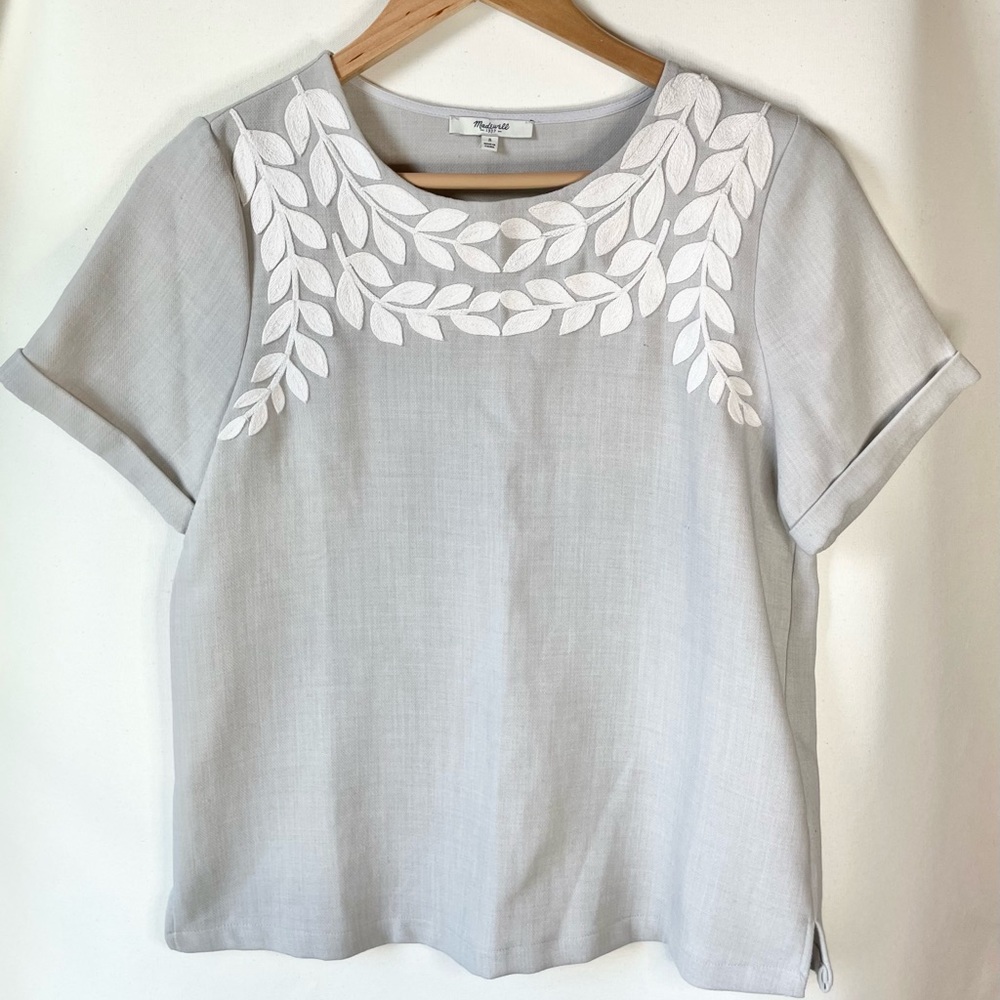 Madewell Ivy Leaf Embroidered Top